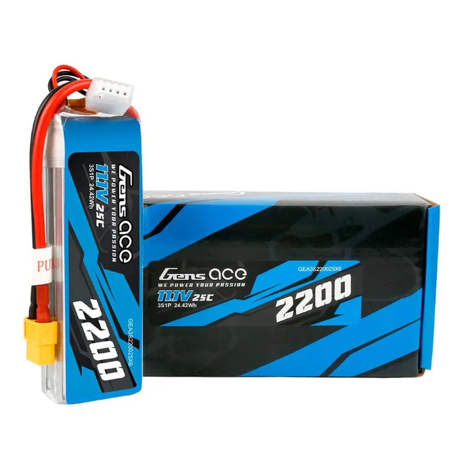 Gens Ace 2200mAh 11.1V 3S 25C Lipo Battery Pack With XT60 Connector - Image 5