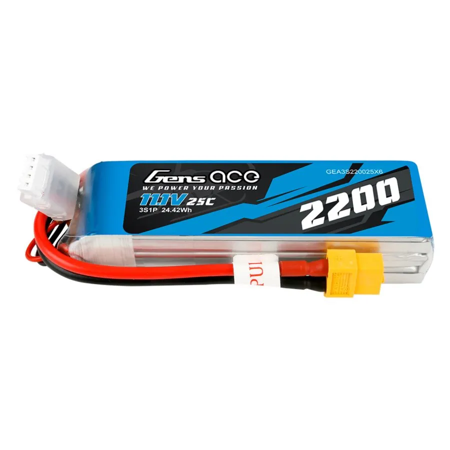 Gens Ace 2200mAh 11.1V 3S 25C Lipo Battery Pack With XT60 Connector - Image 4