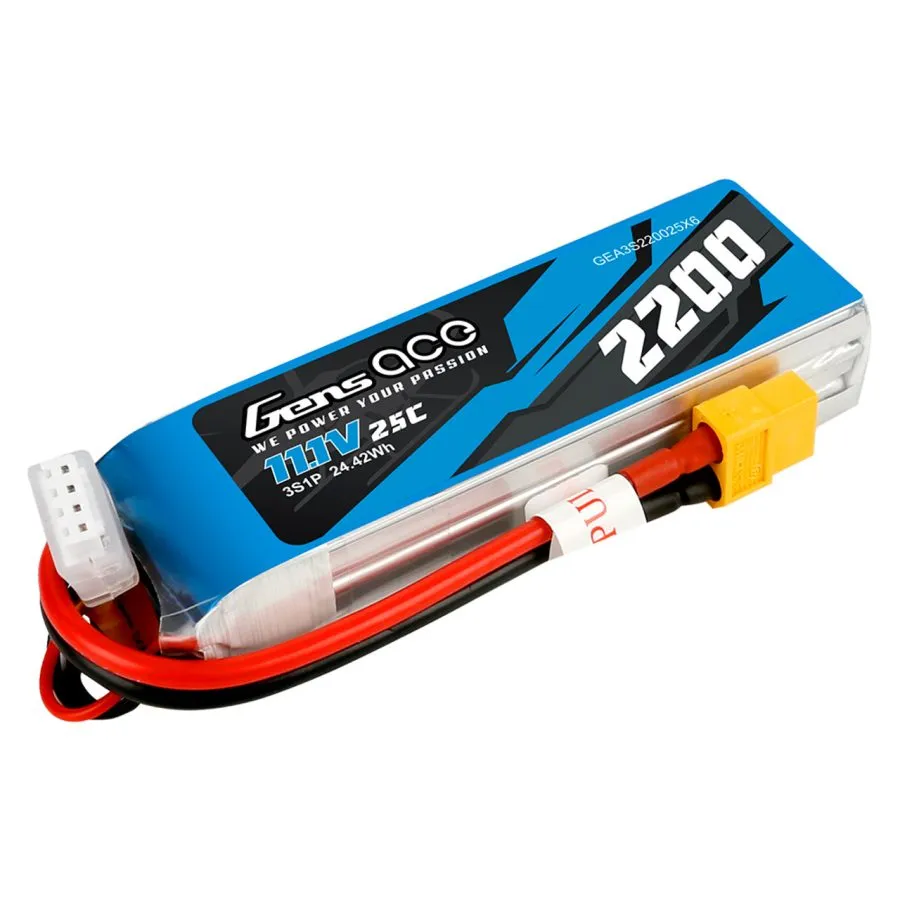 Gens Ace 2200mAh 11.1V 3S 25C Lipo Battery Pack With XT60 Connector - Image 3