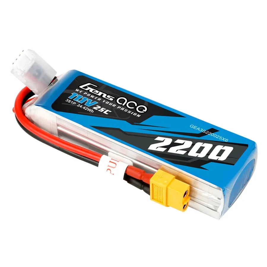 Gens Ace 2200mAh 11.1V 3S 25C Lipo Battery Pack With XT60 Connector - Image 2