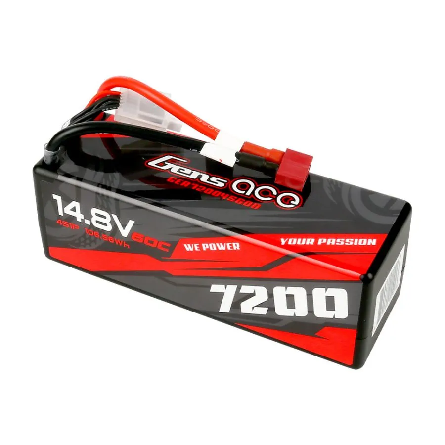 Gens Ace 7200mAh 14.8V 60C 4S1P HardCase Lipo Battery - Image 3