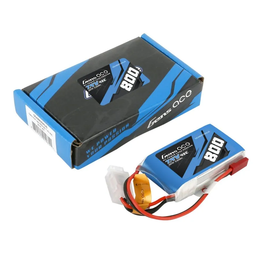 Gens Ace 800mAh 2S 7.4V 45C Lipo Battery Pack With JST-SYP Plug - Image 5