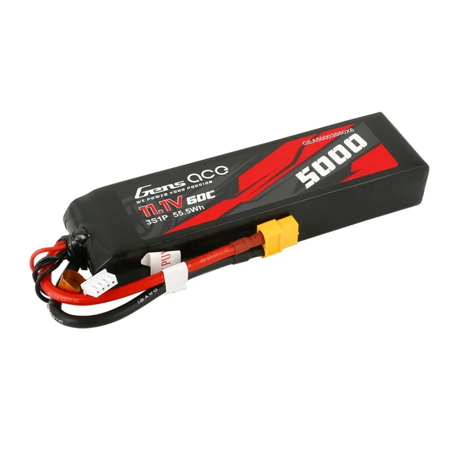 Gens Ace 11.1V 60C 3S 5000mAh Lipo Battery Pack With XT60 Plug - Image 2