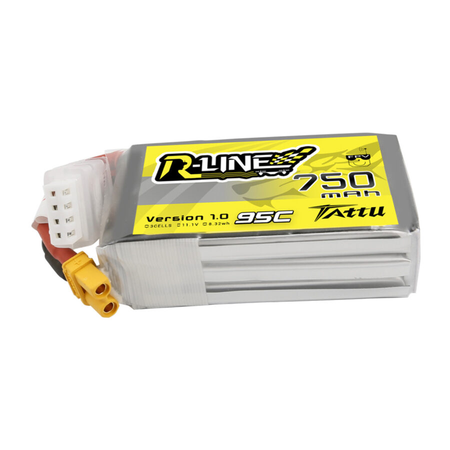 Tattu 750mAh 3S 95C 11.1V R-Line Lipo Battery Pack with XT30 Plug - Image 2