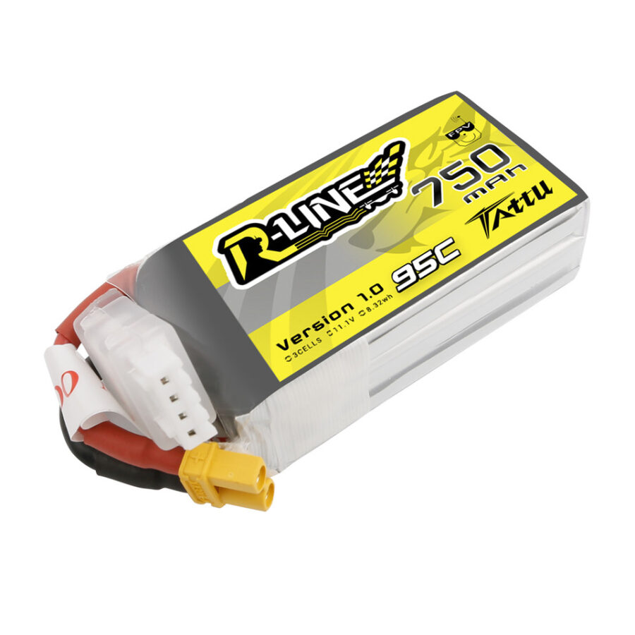 Tattu 750mAh 3S 95C 11.1V R-Line Lipo Battery Pack with XT30 Plug