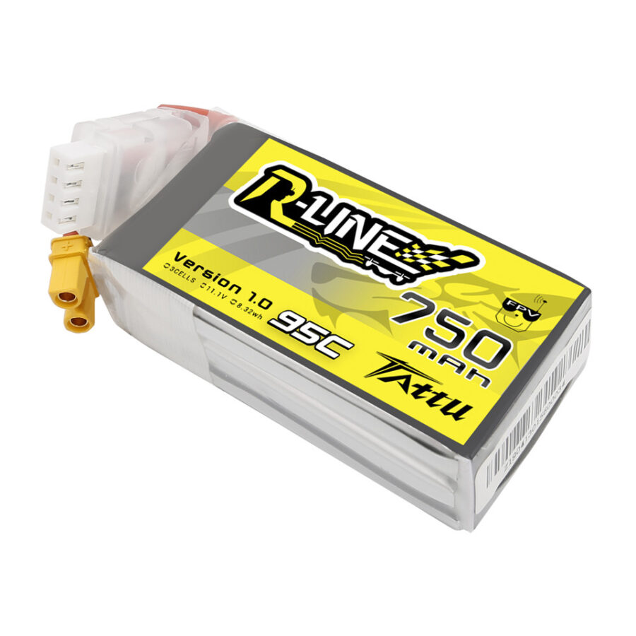 Tattu 750mAh 3S 95C 11.1V R-Line Lipo Battery Pack with XT30 Plug - Image 3