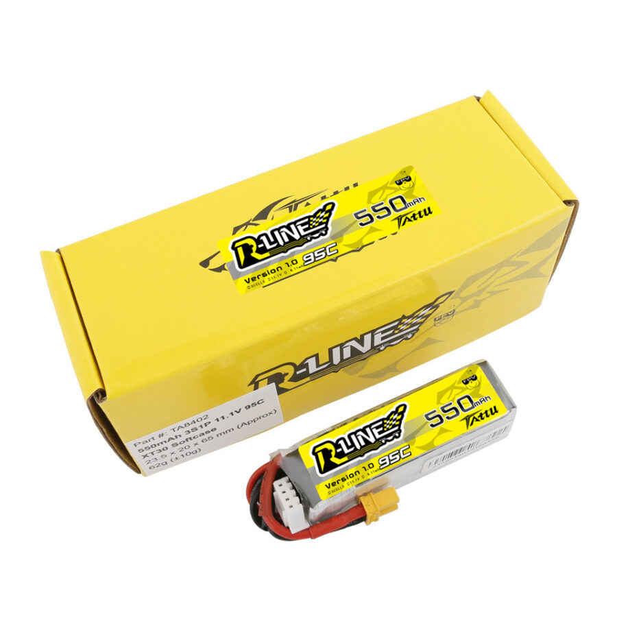 Tattu 550mAh 3S 11.1V 95C R-Line Lipo Battery Pack with XT30 Plug - Image 5